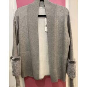 NEW OST open front cardigan in silver